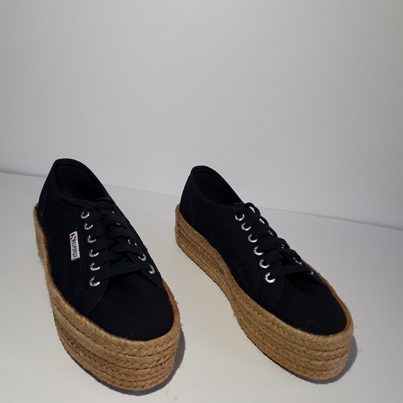 Superga Shoes - Superga navy espadrilles sneakers trainers